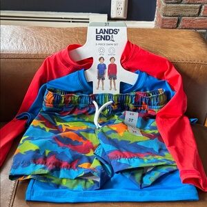 Lands' End Kids' 3 Piece Swim Set